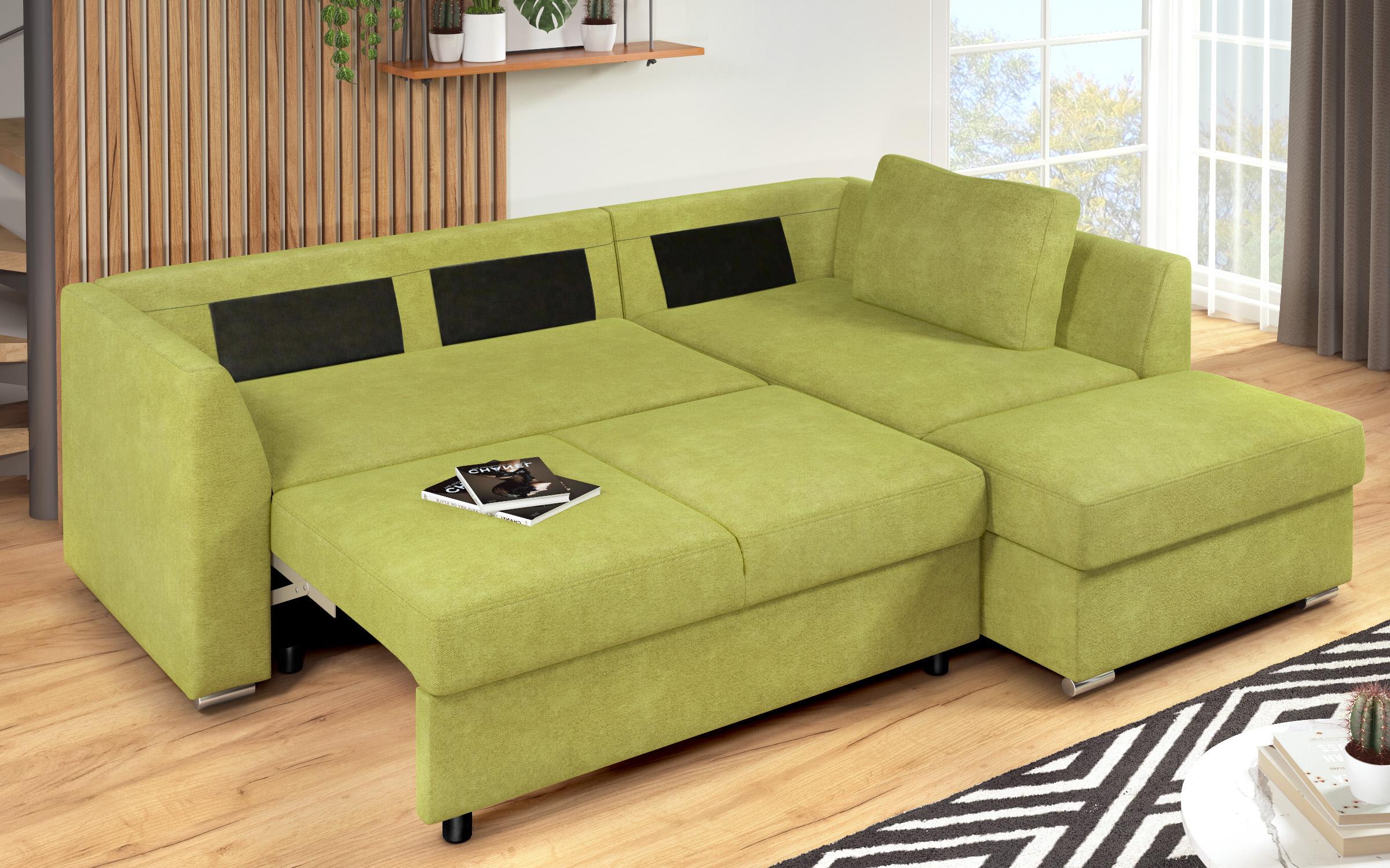 Γωνιακός καναπές – κρεβάτι Toskana S, πράσινο + ανοιχτό καφέ  10